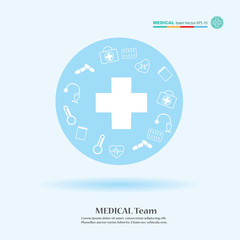 The  professional medical team for health life concept with logo - vector illustration Eps 10.