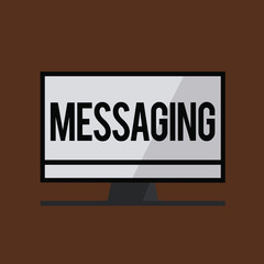 Conceptual hand writing showing Messaging. Business photo showcasing Communication with others through messages Texting Chatting.