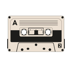 Obraz premium cassette tape vector illustration flat style front