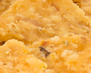 Close up macro of tortilla chips