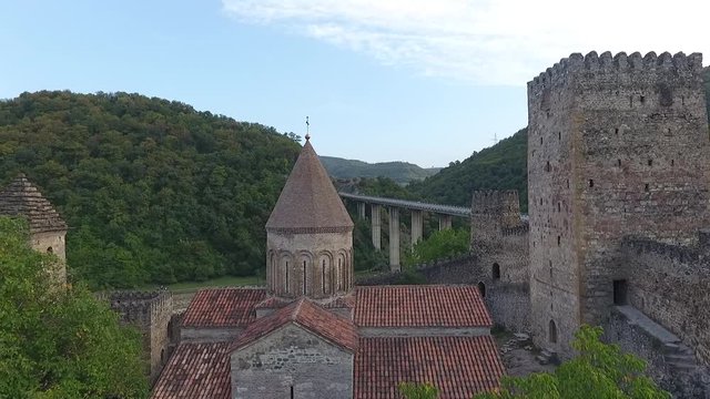 Georgia, Ananouri Ananuri castle. History. Aerial view
