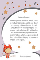 Fototapeta premium Template card of cute horoscope