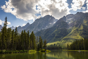 Paddleboarder on String Lake in Grand Teton National Park