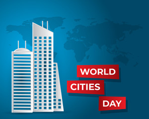 world cities day illustration vector,world cities day paper art illustration vector,cities day illustration vector