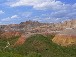 Beautiful colors and breathtaking landscape at Badlands National Park in South Dakota, USA.