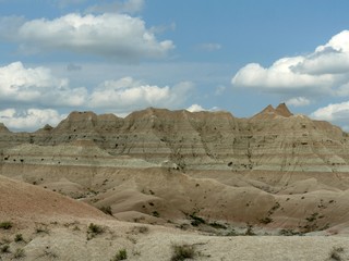 Scenic landscape at Badlands National Park in South Dakota, USA.