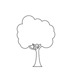 Trees line icon on the white background.