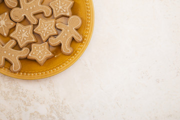 Batch of Gingerbread Cookies on a Plate