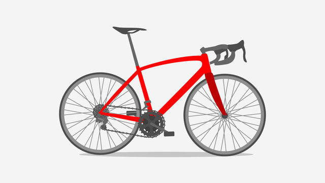 red road bike flat illustration