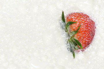 Strawberry milk foam shake