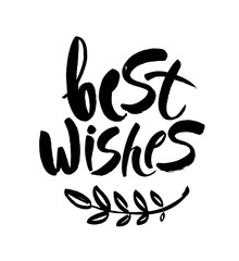 Best wishes Christmas and New Year brush calligraphy isolated on white background. Vector illustration
