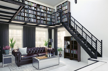 home library interior design.