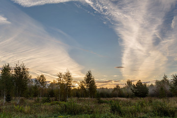 Obraz premium morning landscape with clouds