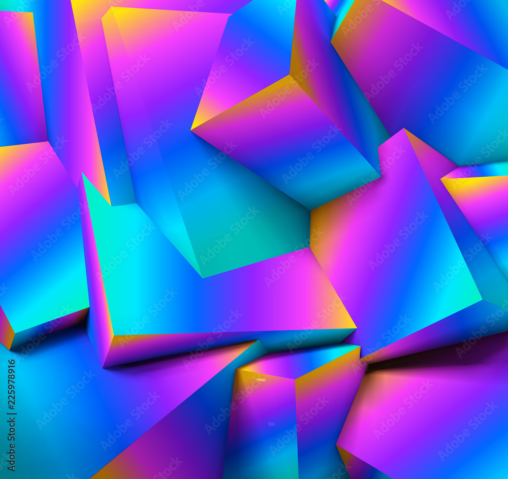 Poster abstract geometric background with overlapping cubes