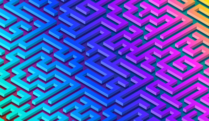 Maze pattern abstract background with vibrant labyrinth for poster or wallpaper