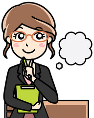 女性会社員OLワンポイント指差し