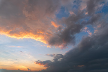 Fototapeta na wymiar cloud - sky sunrise or sunset backgrounds beauty in Nature.