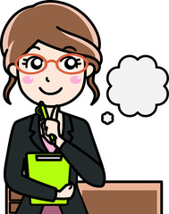 女性会社員OLワンポイント指差し