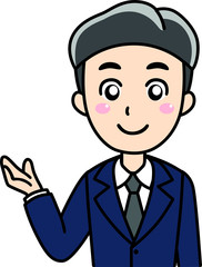 男性会社員サラリーマン案内紹介
