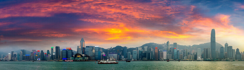 Fototapeta premium Port Wiktorii w Hongkongu