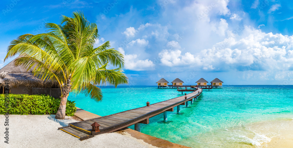 Canvas Prints water villas (bungalows) in the maldives