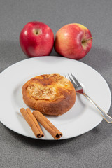 apple pie with cinnamon on a plate