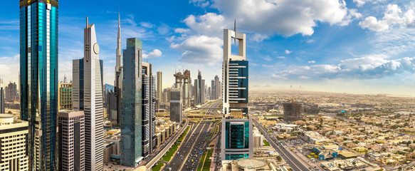 Luchtfoto van het centrum van Dubai