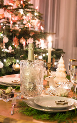 a colorful and festive christmas table setting