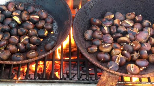 Chestnuts roasted on open fire