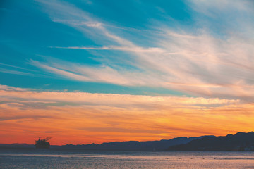 Fototapeta premium Sunset over the Red Sea. Eilat, Israel