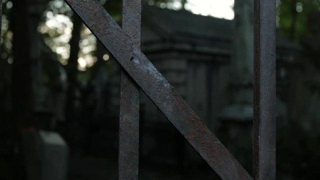 Gate close up slider haunted crypt background