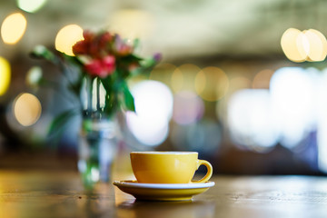 Coffee Latte on the wooden table