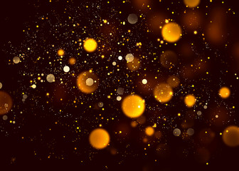 Halloween abstract bokeh orange glitter sparkle night background. © kaisorn
