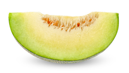 Green melon isolated on white clipping path