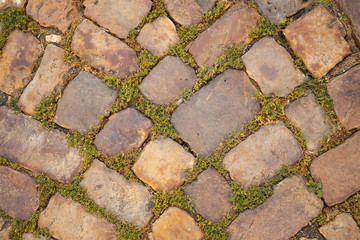 Orange paving stones