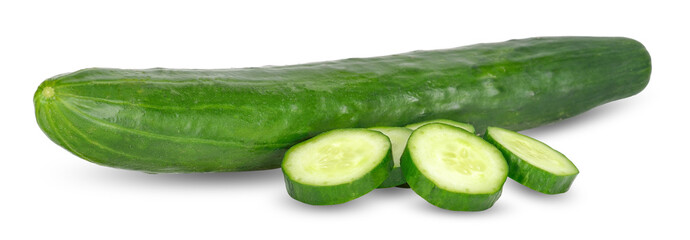 Cucumber isolated on white with clipping path