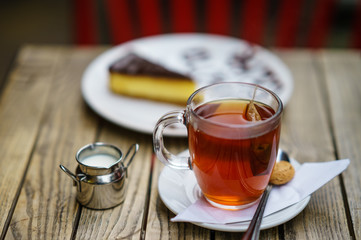 Cup of English tea whit milk