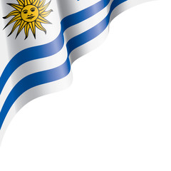 Obraz premium Uruguay flag, vector illustration on a white background.