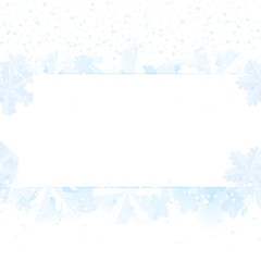 Tender winter festive card background with copyspace and snow.