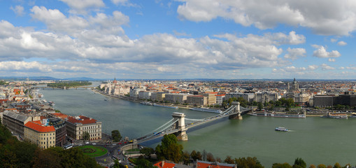 Fototapeta na wymiar Панорама Будапешта с купола Национальной венгерской галереи