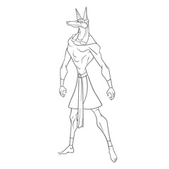 Fototapeta premium Silhouette of egyptian god Anubis