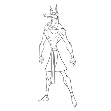 recommend clip art: Silhouette of egyptian god Anubis