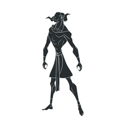 Fototapeta premium Black outline drawing of the Egyptian god of water on white background