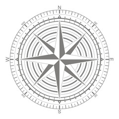 Vector icon with compass rose for your design