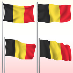 Belgium textile waving flag isolated vector illustration