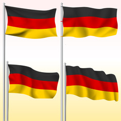 Germany textile waving flag isolated vector illustration