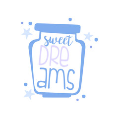 Sweet Dreams, positive quote, hand wriiten lettering motivational slogan vector Illustration on a white background