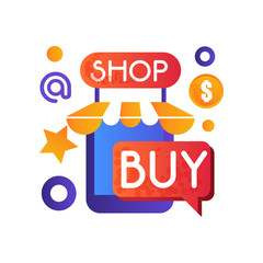 Online shop, internet shopping, e-commerce concept vector Illustration on a white background