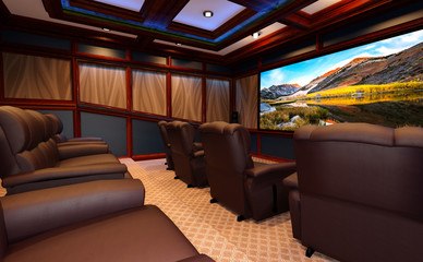 Fototapeta premium 3D Rendering Home Theater