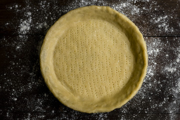 Close up of an unbaked pie crust